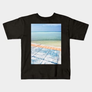 Colorful Sidewalk Near Tropical Ocean Kids T-Shirt